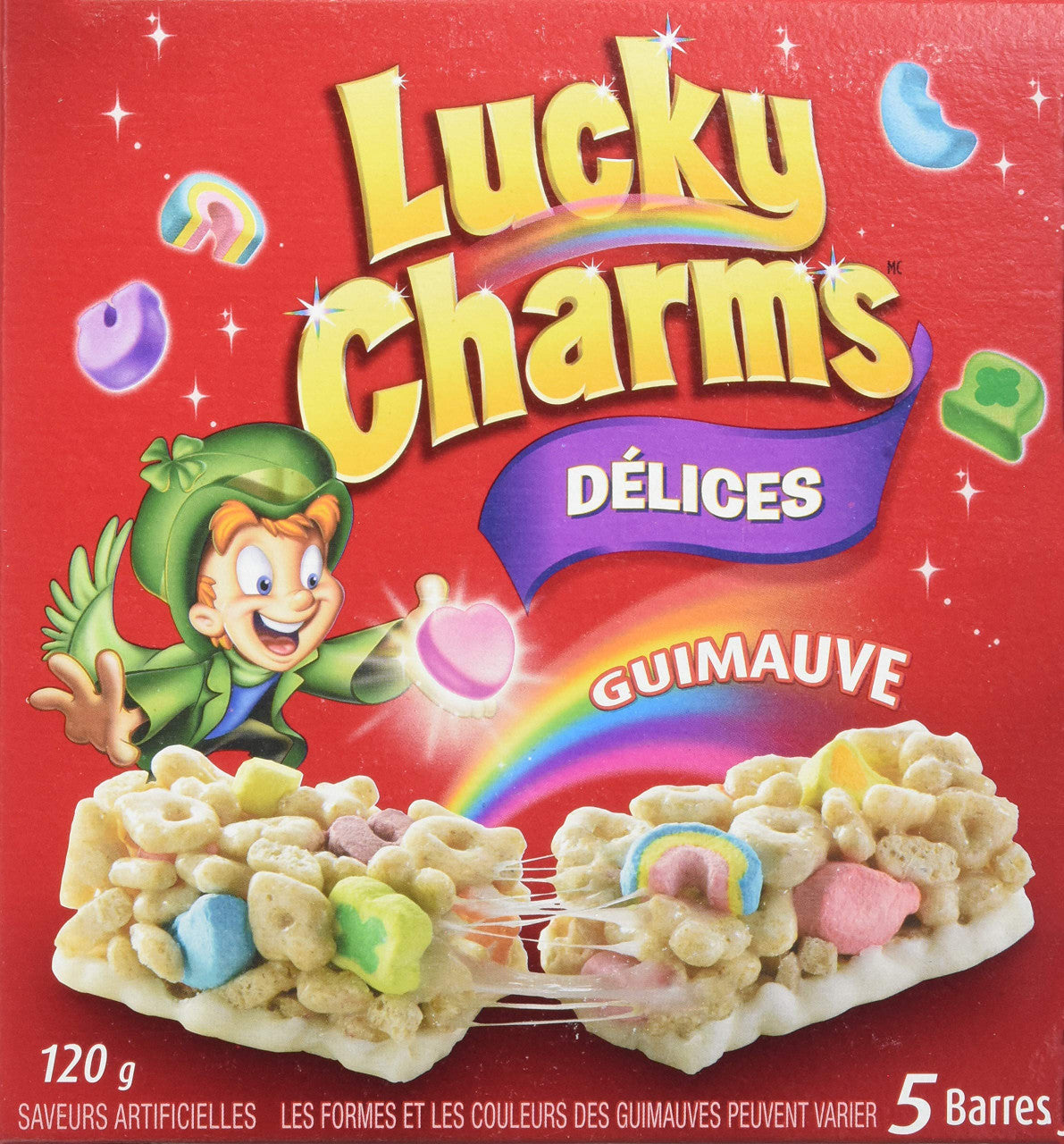 Lucky Charms Treat Bars, 5ct, 120g/4.2oz., {Imported from Canada}