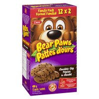 Dare Bear Paws Chocolate Chip Soft Cookies - 480g Family Pack - Peanut Free {Imported from Canada}