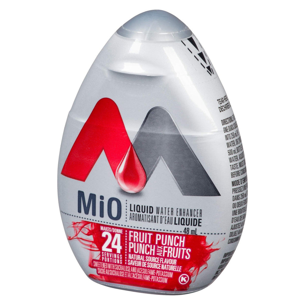 MiO Fruit Punch Liquid Water Enhancer, 48ml/1.62oz, (12pk) (Imported from Canada)