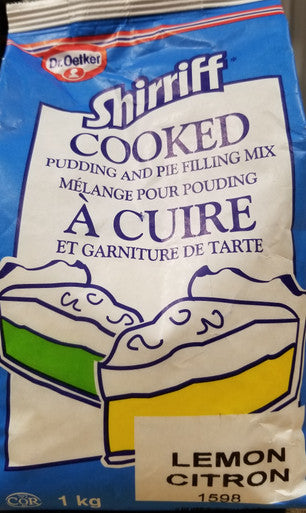 Dr. Oetker Shirriff Lemon Pudding & Pie Filling Bulk 1kg/2.2 lbs. Bag, (Imported from Canada)