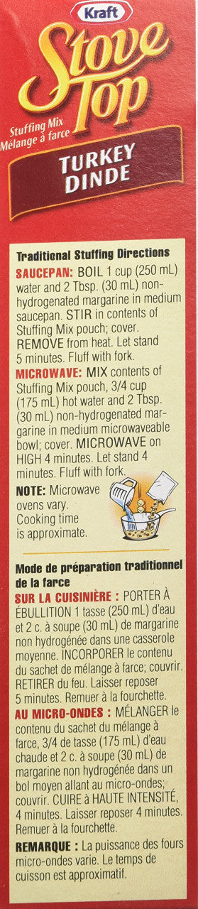 Kraft, Stove Top Stuffing Mix, Turkey, 120g/4.2oz., {Imported from Canada}