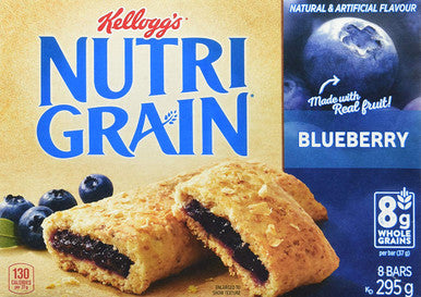 Kellogg's Nutri Grain Cereal Bars Blueberry, 8 Bars, 295g/10.4 oz., {Imported from Canada}