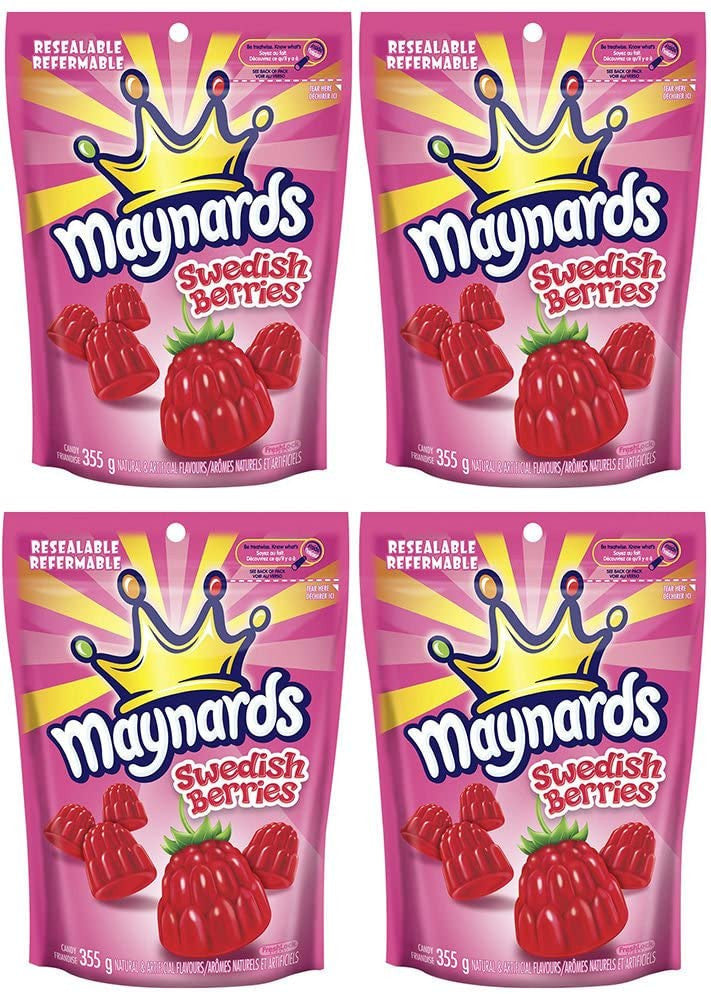 Maynards Swedish Berries Candy, 355g/12.5 oz. (4 Pack) {Imported from Canada}