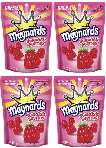 Maynards Swedish Berries Candy, 355g/12.5 oz. (4 Pack) {Imported from Canada}