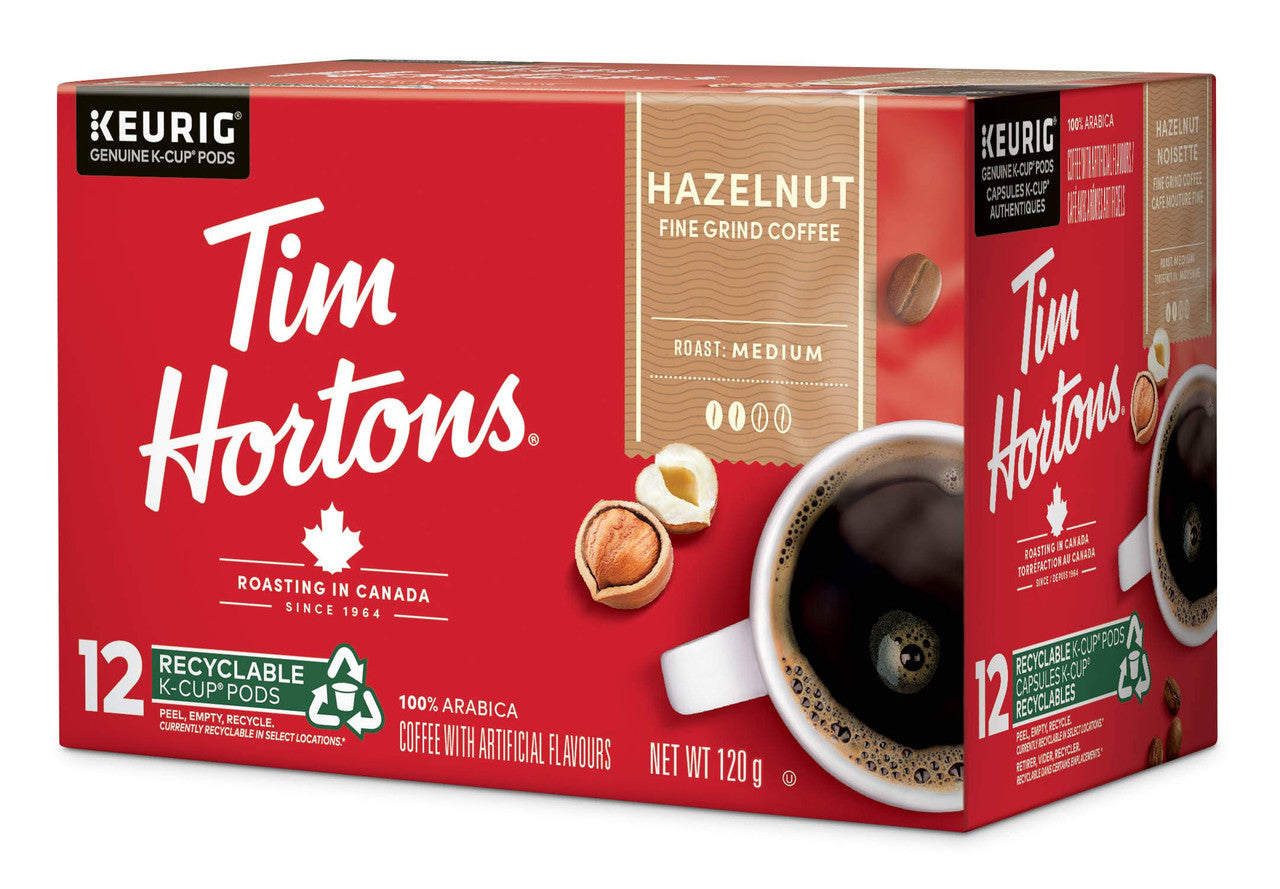 Tim Hortons Hazelnut Light Medium Roast Coffee, Keurig K-cup compatible ...