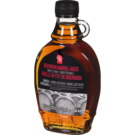 President's Choice Black Label Bourbon Barrel Aged Maple Syrup Amber, 236ml/8 fl. oz., {Imported from Canada}