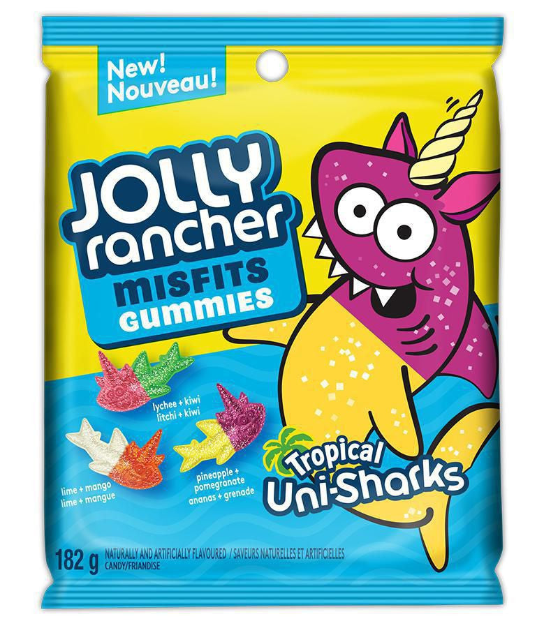 Jolly Rancher Misfits Tropical Uni,Sharks Gummy Candy, 182g/6.4 oz. Bag {Imported from Canada}
