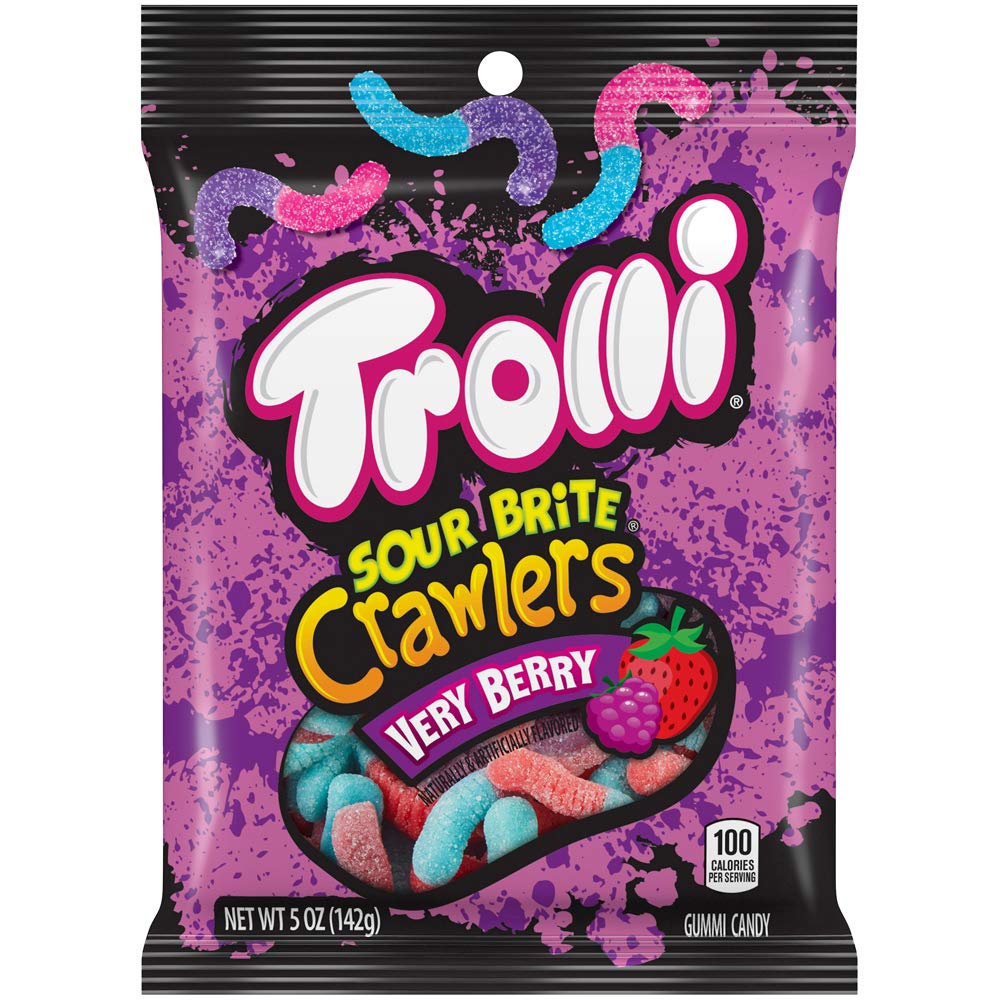 Trolli Sour Brite Crawlers, Very Berry Flavor, 142g/5 oz