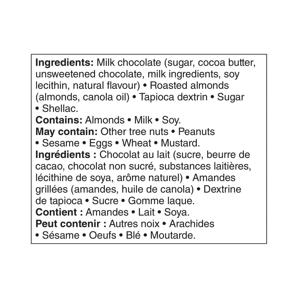 Great Value Milk Chocolate Almonds ingredients