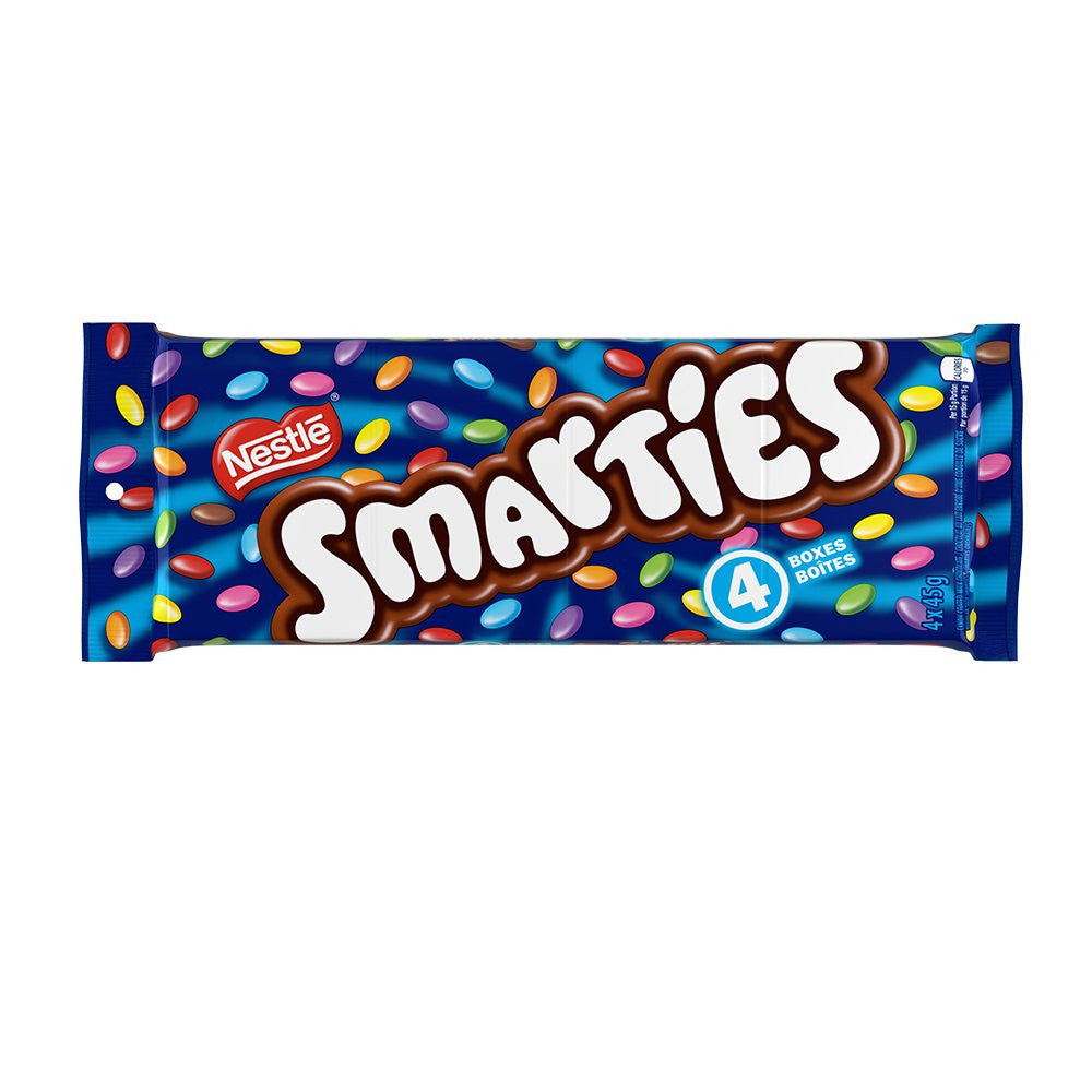 SMARTIES Chocolate Candies 4 x 45g Pack of 4 boxes, {Imported from Canada}