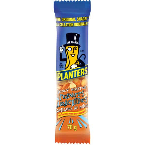 Planters Honey Roasted Peanuts, 70g/2.5oz., 12 Pack, {Imported from Canada}
