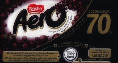 Nestle Aero Dark Chocolate Bars  (24 x 42g bars) {Imported from Canada}