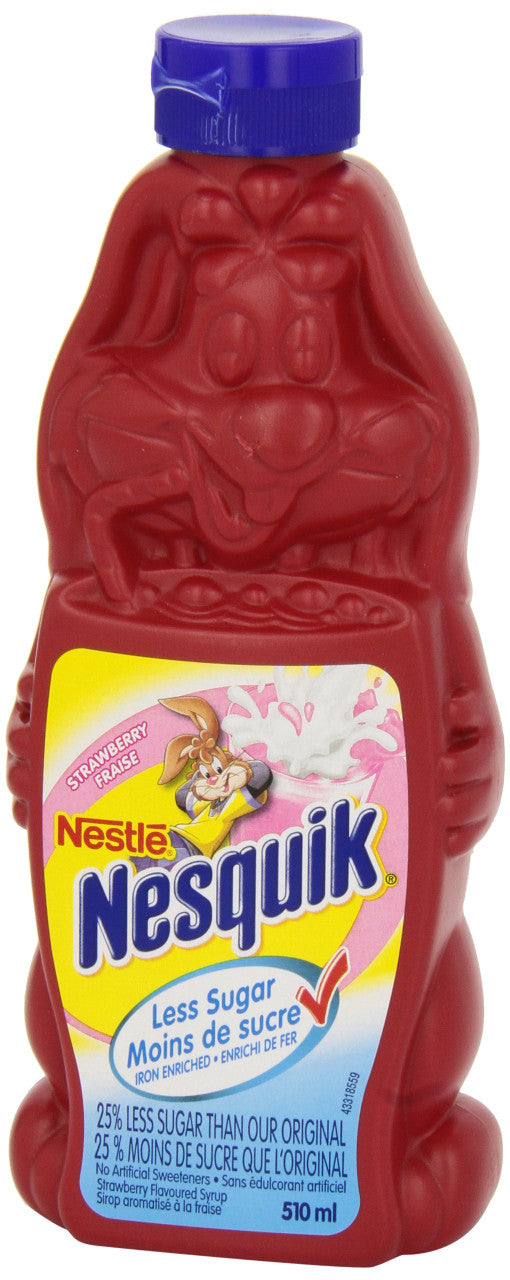 Nestle NESQUIK Strawberry Flavored Syrup Mix -510ml/17.2oz., {Canadian}