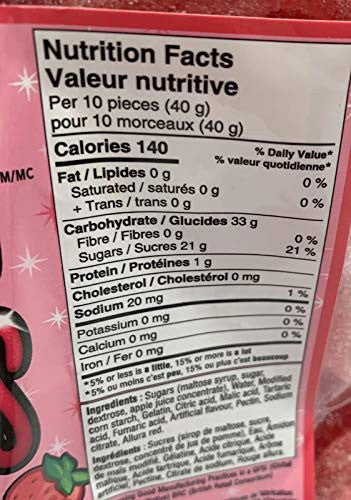 Gummy Zone Sour Strawberry Tinglers 1kg/2.2lb. Bag {Imported from Canada}