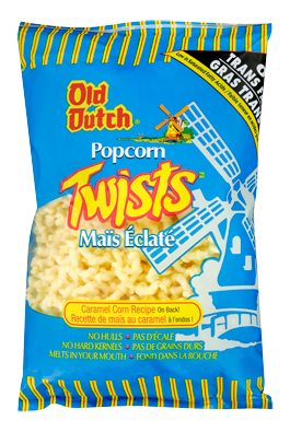 Old Dutch Popcorn Twists 55g convenient snack size (Imported from Canada)