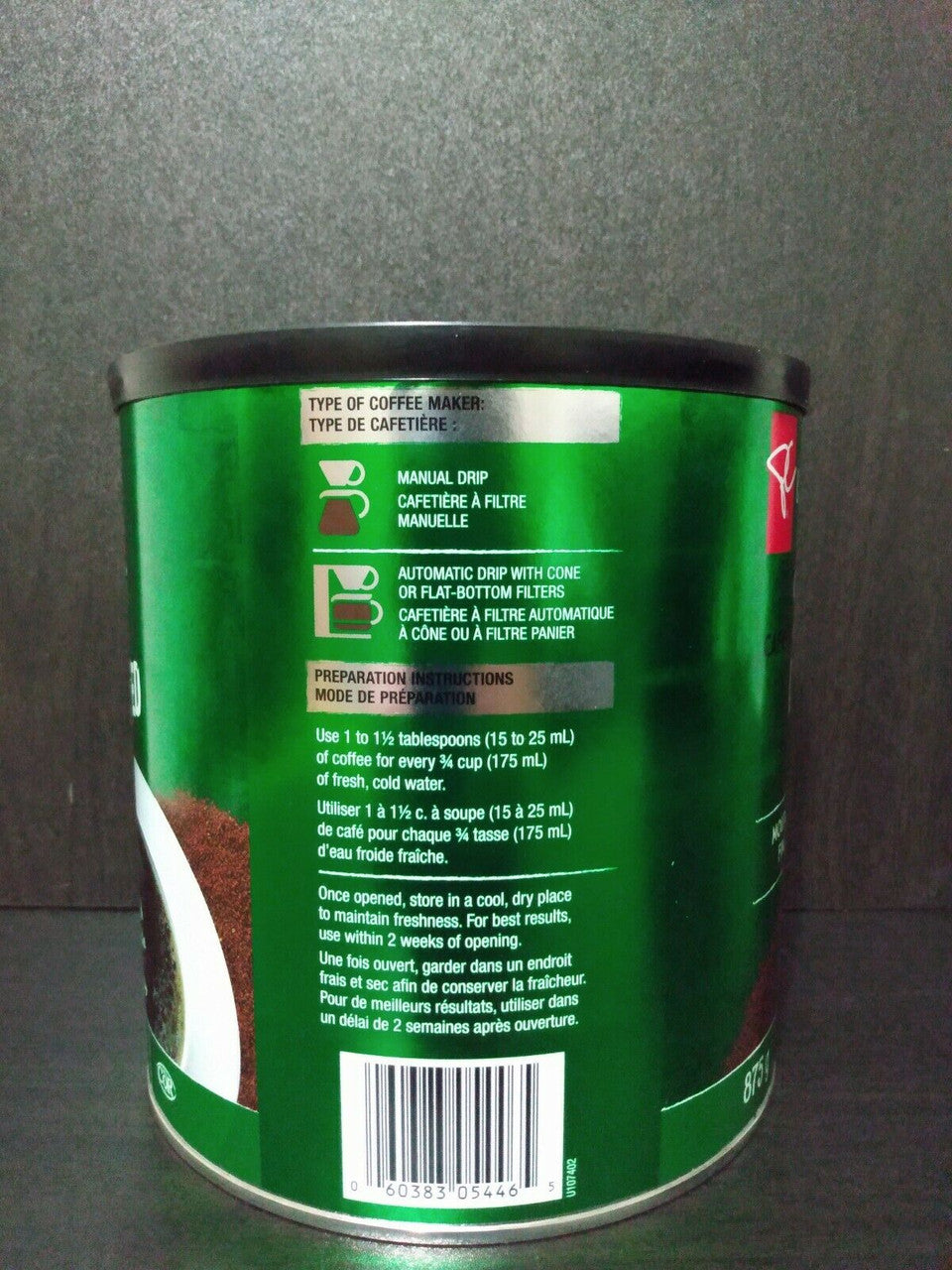 President's Choice, Gourmet Decaffeinated, Medium Roast, Fine 100% Arabica Coffee, 875g/30.9 oz., {Imported from Canada}