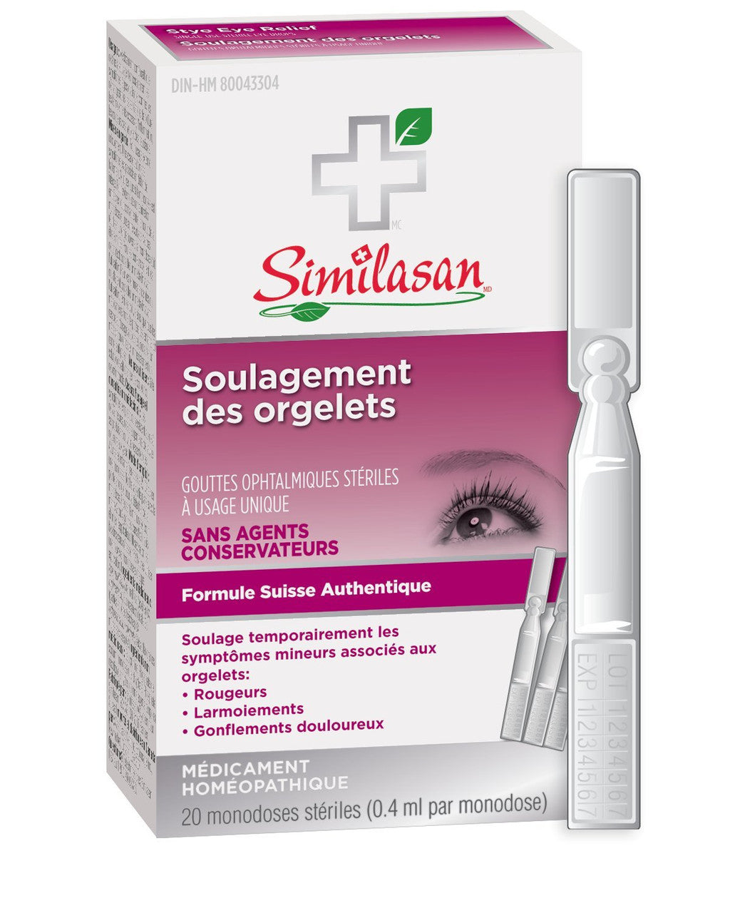 Similasan Stye Eye Relief Monodose, 20 Count {Imported from Canada}