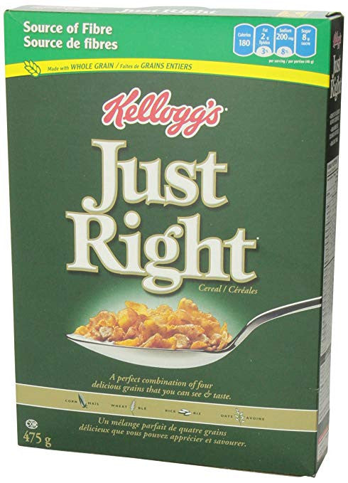 Kellogg's Just Right Cereal 475g/16.8oz, (Imported from Canada)