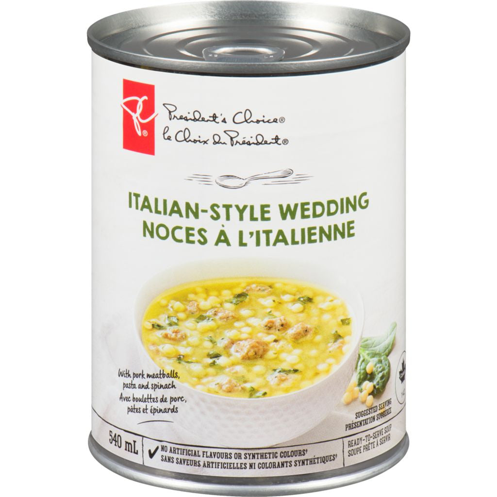 PRESIDENT'S CHOICE, Italian-Style Wedding Soup, 540mL/18.3 fl. oz., {Imported from Canada}