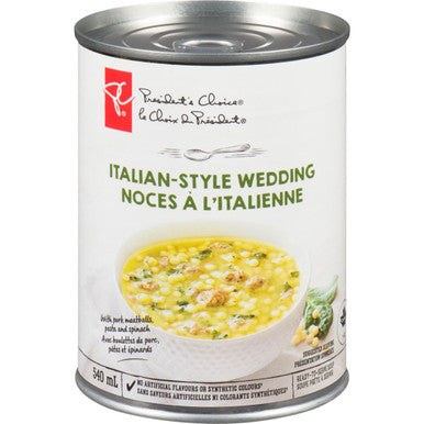 PRESIDENT'S CHOICE, Italian-Style Wedding Soup, 540mL/18.3 fl. oz., {Imported from Canada}
