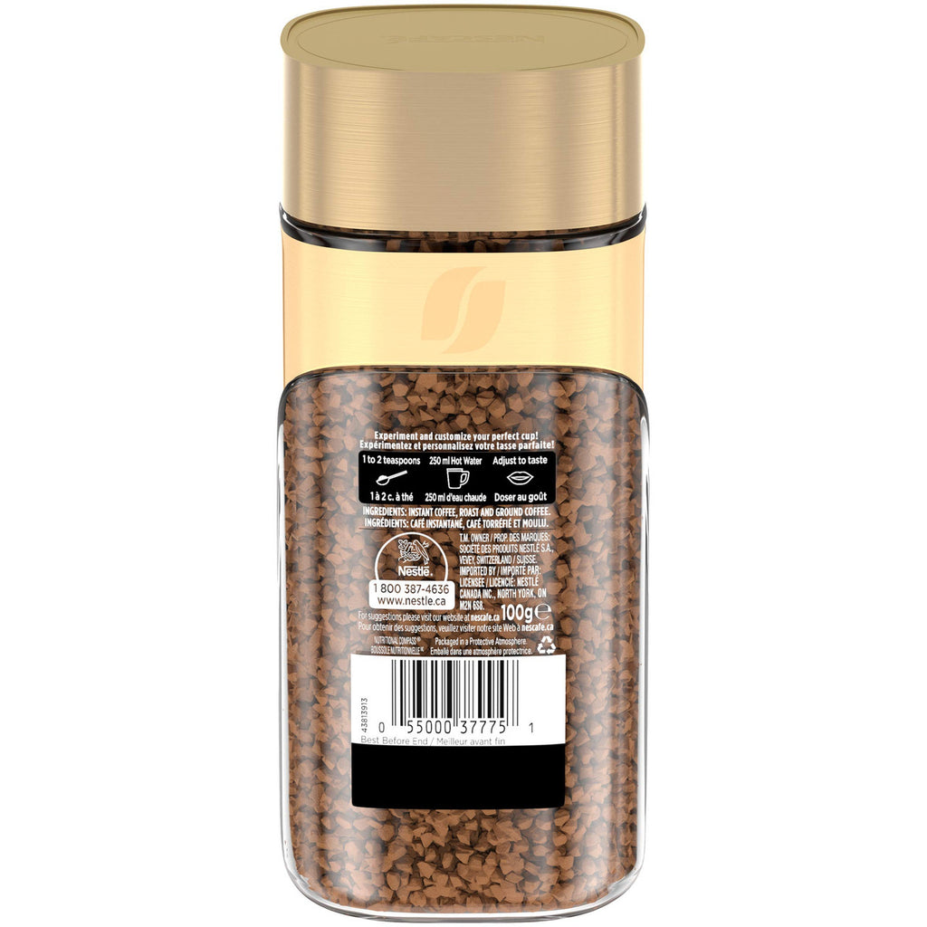 Nescafe Gold Dark Roast Instant, Ground Coffee, 100g/3.5oz., Jar {Imported from Canada}