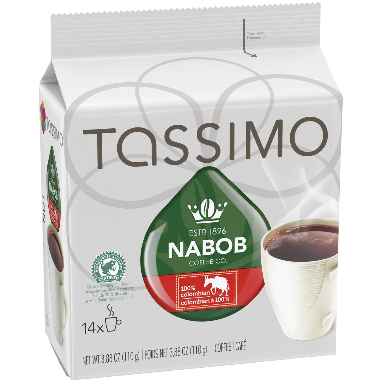 Tassimo Nabob 100% Colombian Coffee 14 T Discs (110g / 3.8oz)