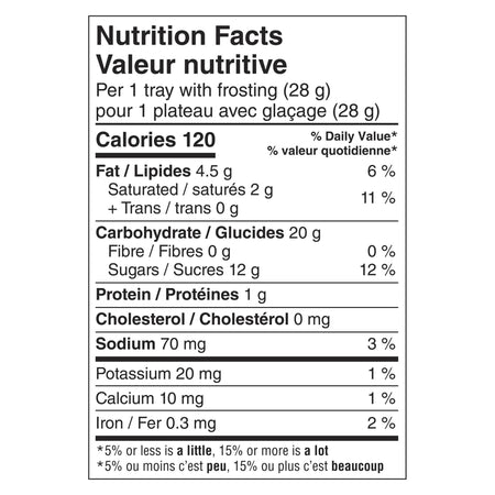 DunkAroos, Cinnamon Toast Crunch Vanilla Cookies and Cinnadust Frosting, 6 x 28g, nutrition facts label.