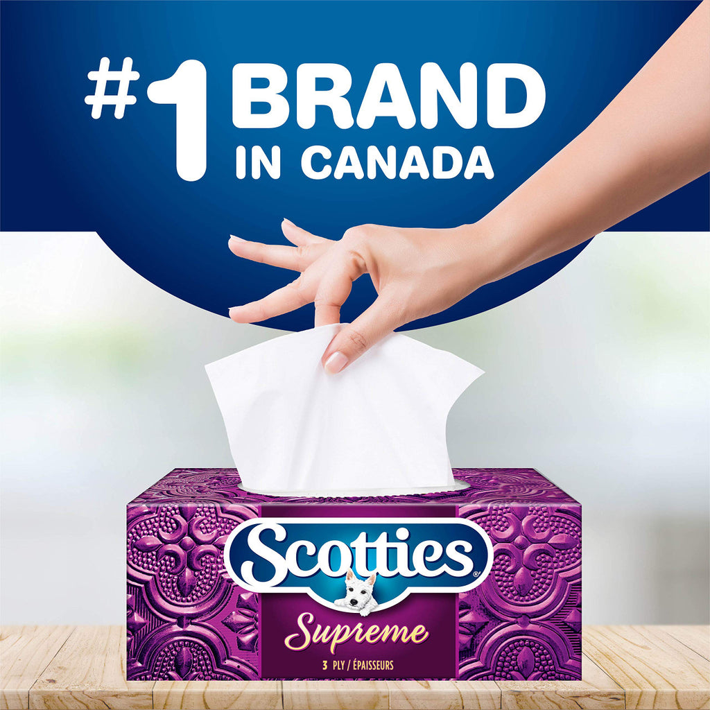 Scotties Supreme Facial Tissue, 3-ply, 88 sheets per box -6pk {Canadian}