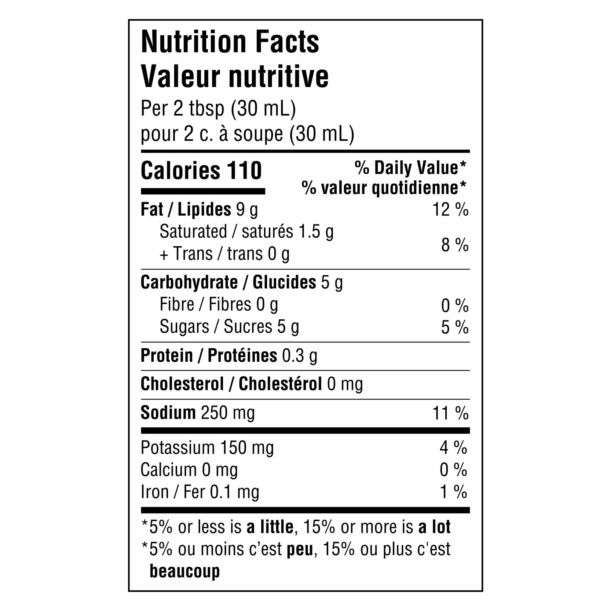 Kraft Asian Sesame Salad Dressing, 425mL/15 fl. oz. - Nutrition Facts Label