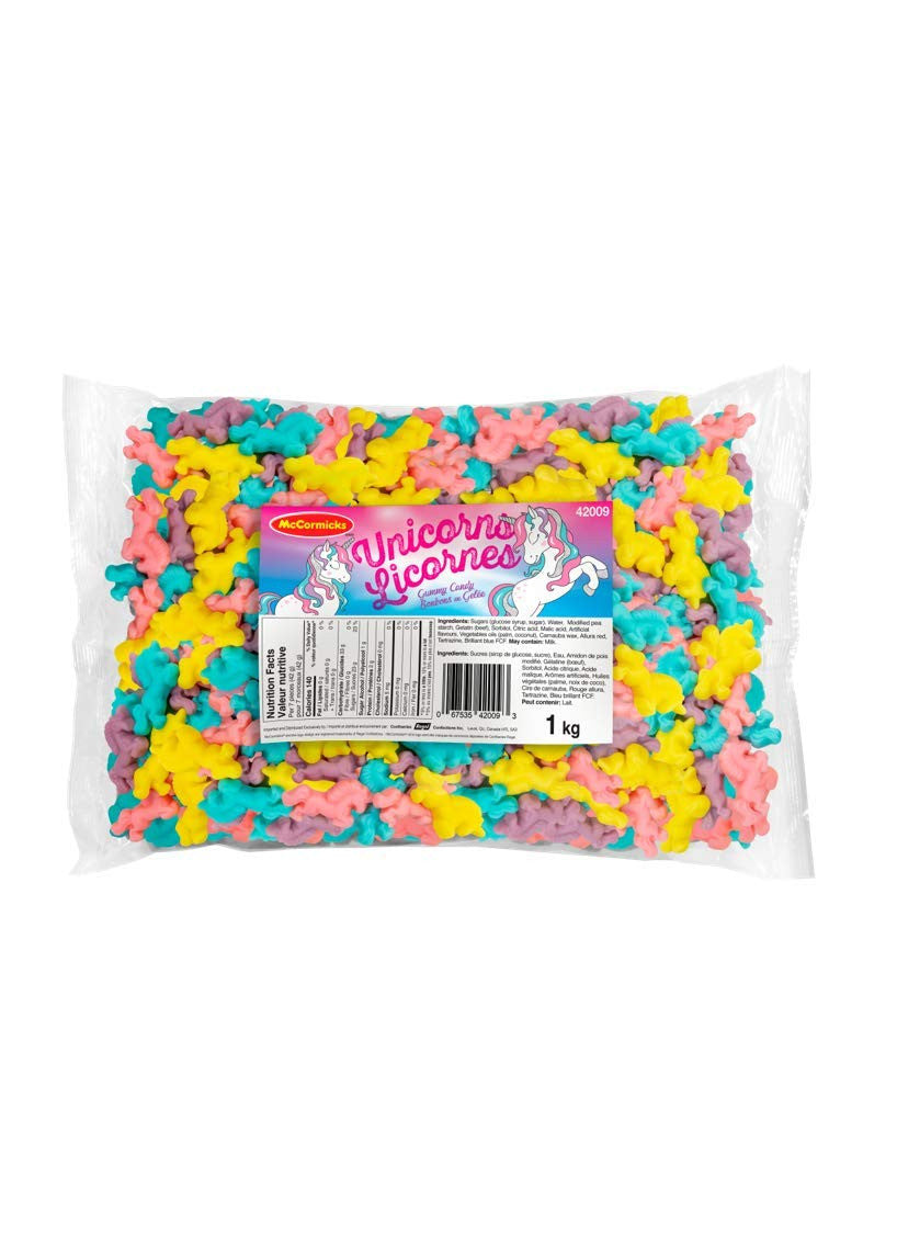 McCormicks, Unicorns Gummy Candy, Bulk Size, 1kg/35.3 oz., Bag, {Imported from Canada}