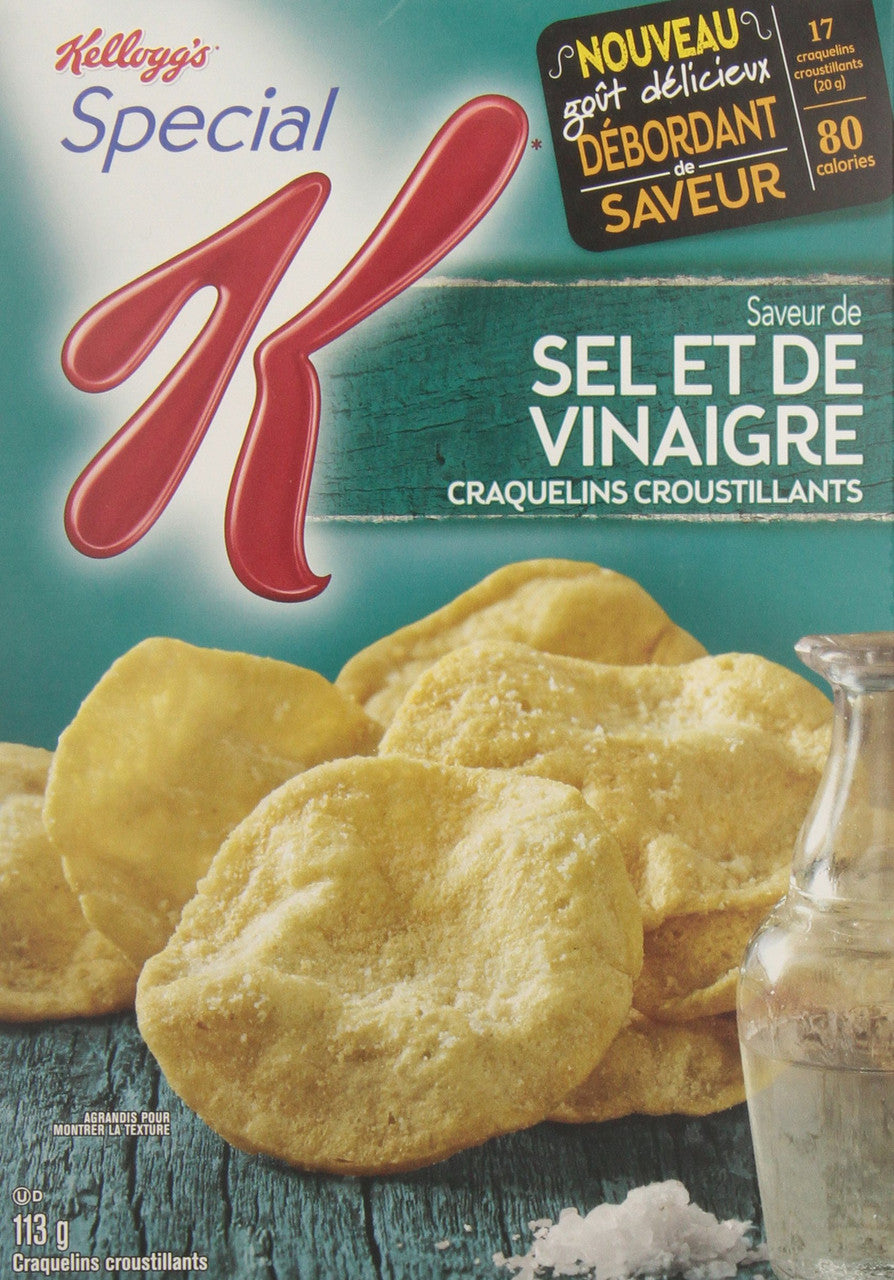 Kellogg's Special K Cracker Chips Salt and Vinegar 113 Gram/3.98 oz {Imported from Canada}