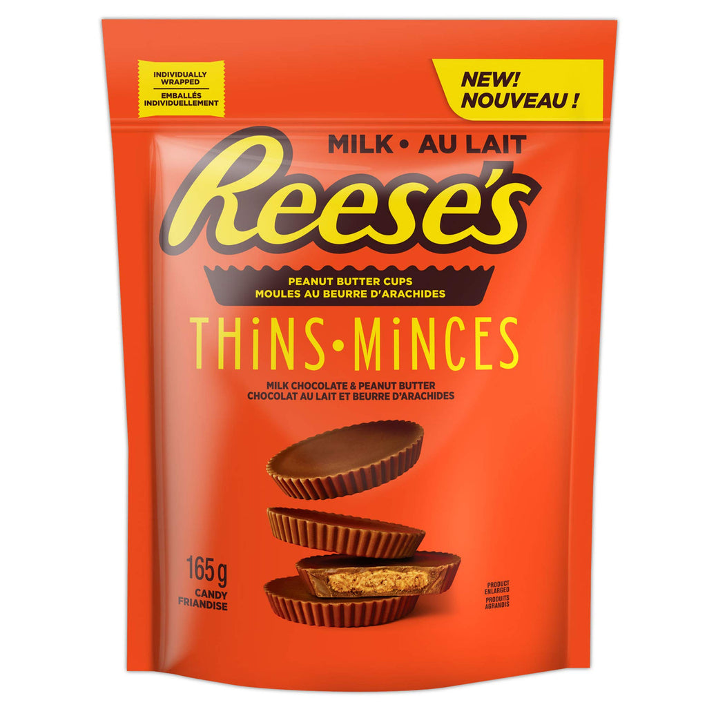 Reese's Thins Peanut Butter Cups Milk Chocolate, 165g/5.8 oz., {Imported from Canada}