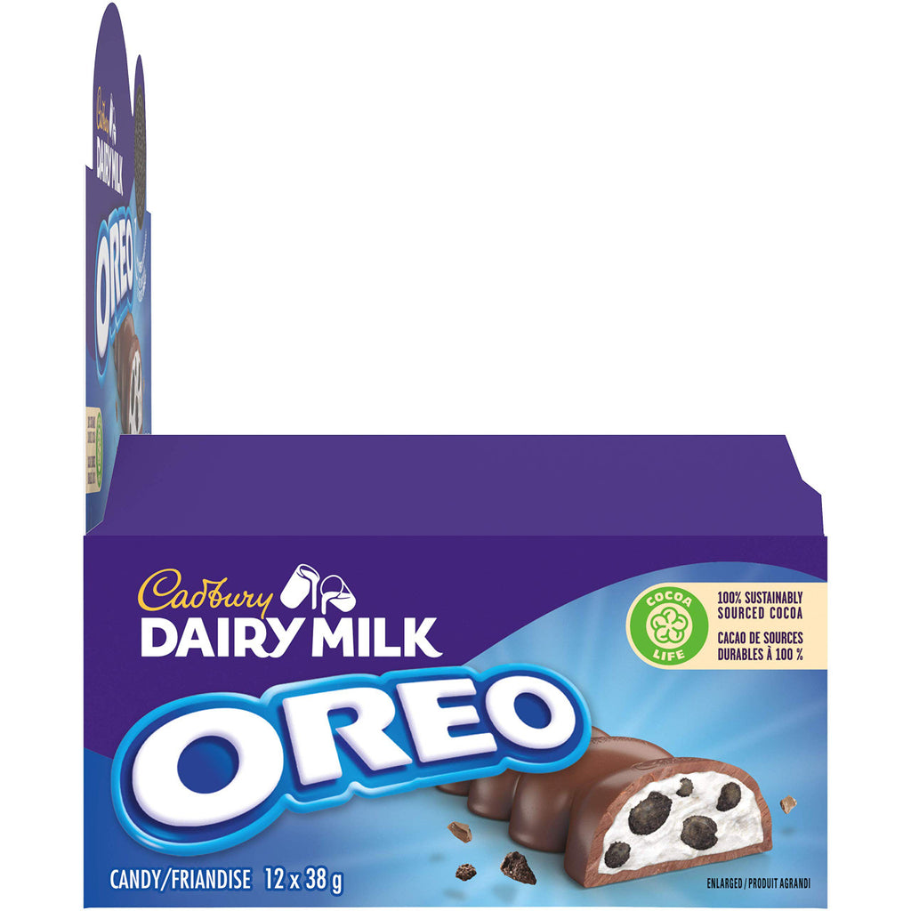 Cadbury Dairy Milk Oreo 38g, 12ct, Chocolate Bars, (Imported from Canada)