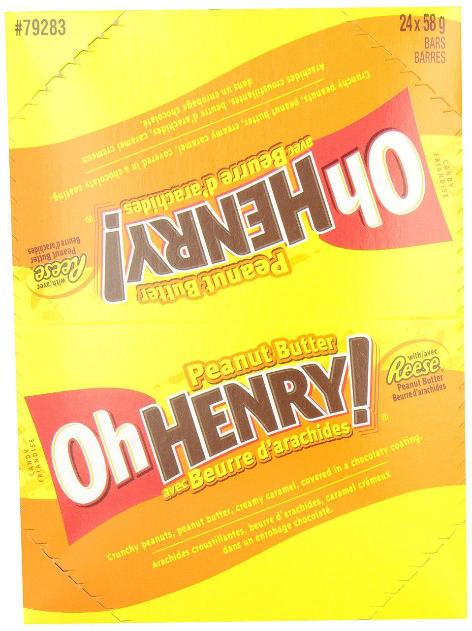 OH HENRY! Chocolate Candy Bars with Peanut Butter, 24pk 58g/2 oz {Imported from Canada}