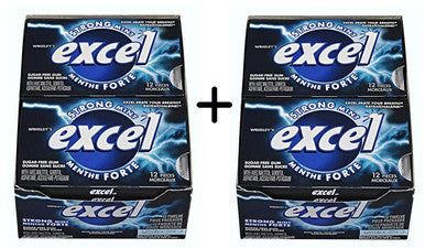 Excel Sugar-Free Gum, Strong Mint, 24 Count {Imported from Canada}