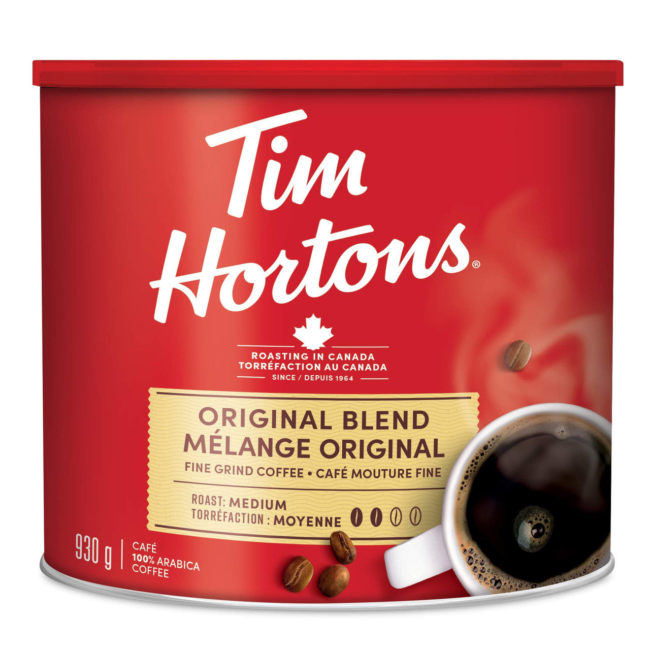 Tim Hortons Original Coffee, Fine Grind Coffee,medium, 930g/33oz.,{Imported from Canada}