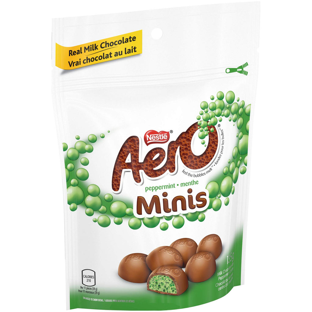 AERO Peppermint Bubbles Milk Chocolate Minis, 135g/4.8oz., {Imported from Canada}