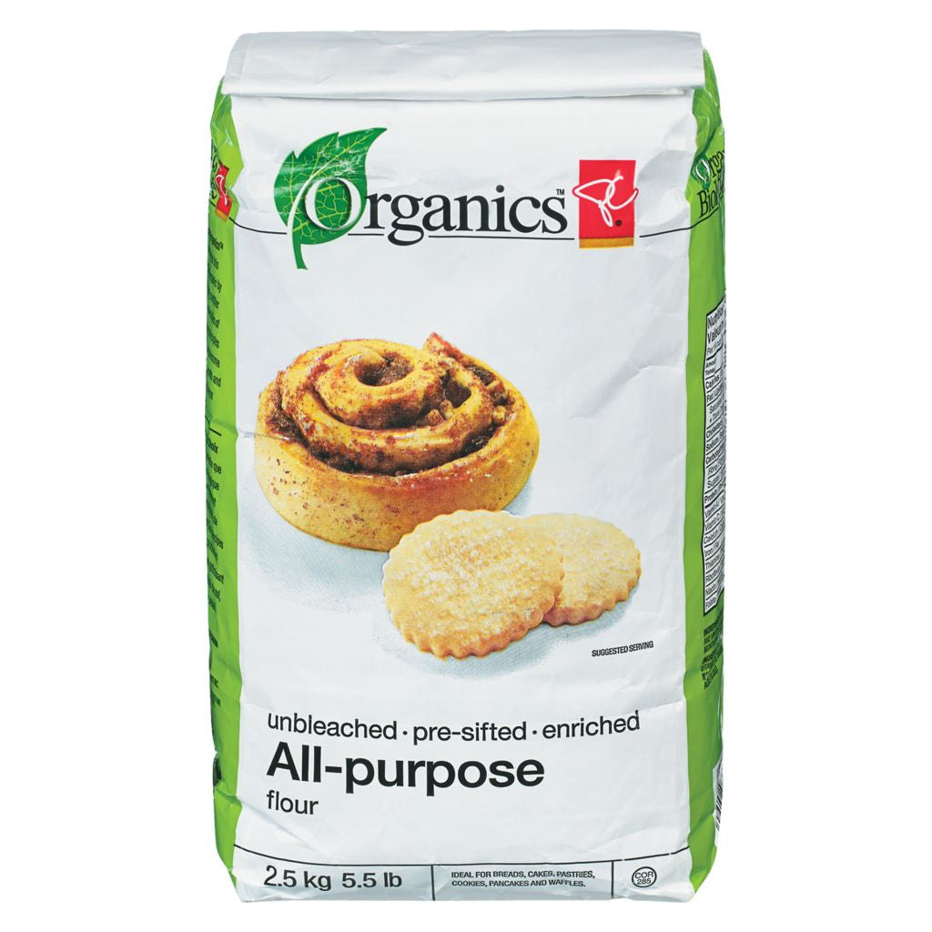 PC Organics Unbleached All-Purpose Flour 2.5kg/5.5 lbs. {Imported from Canada}