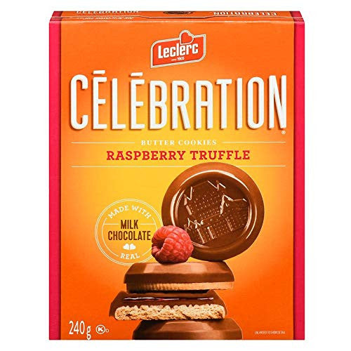 Leclerc Celebration Raspberry Truffle Cookies, 240g/8.5 oz.,{Imported from Canada}