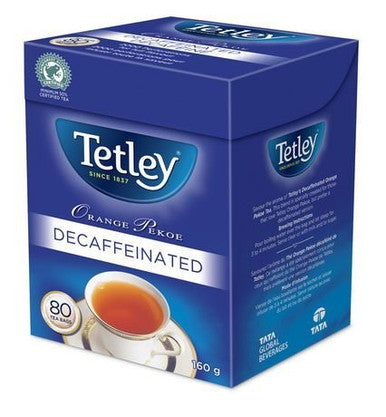 Tetley Orange Pekoe Decaffeinated Tea, 80 Tea Bags, 160g/5.6oz., {Imported from Canada}