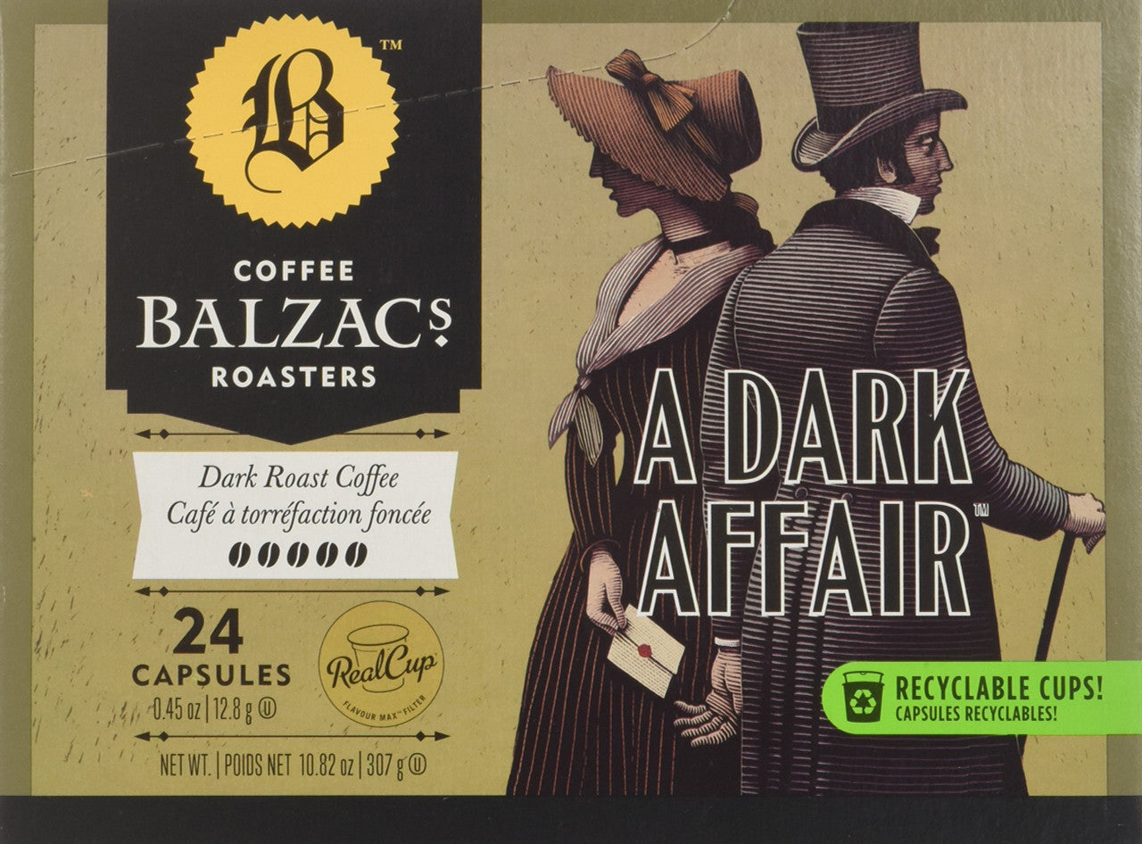 Balzac's Coffee Roasters A Dark Affair Coffee, 24ct {Imported from Canada}
