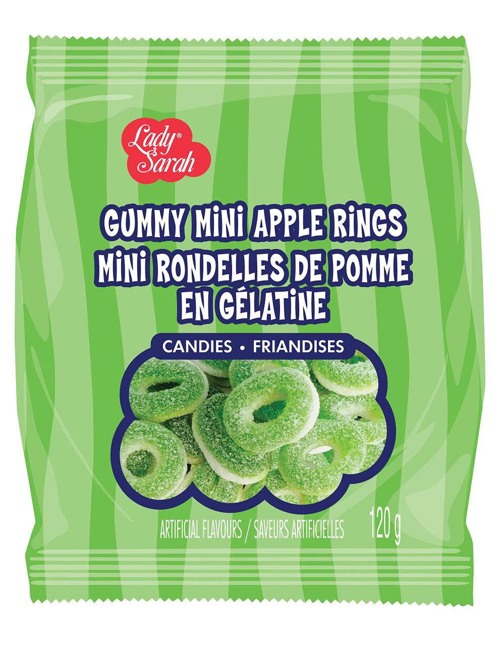 Lady Sarah, Gummy Mini Apple Rings, 120g/4.2oz., {Imported from Canada}