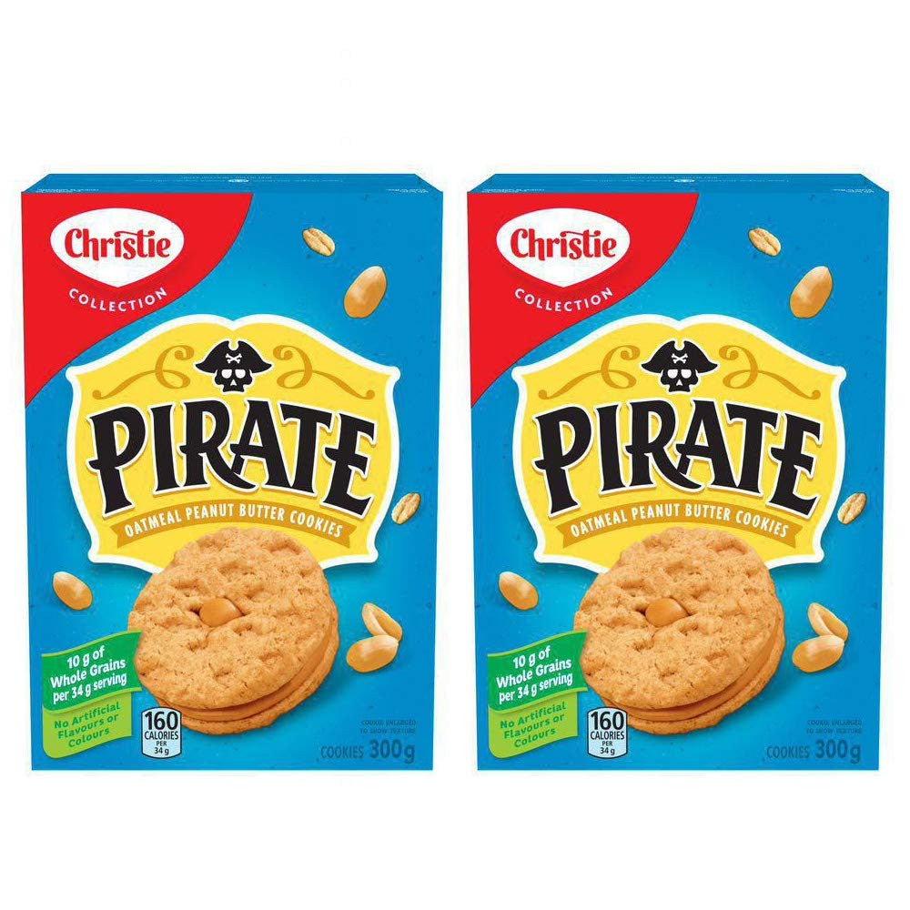 Christie Pirate Oatmeal Peanut Butter Cookies 300g/10.6oz, 2-Pack {Imported from Canada}