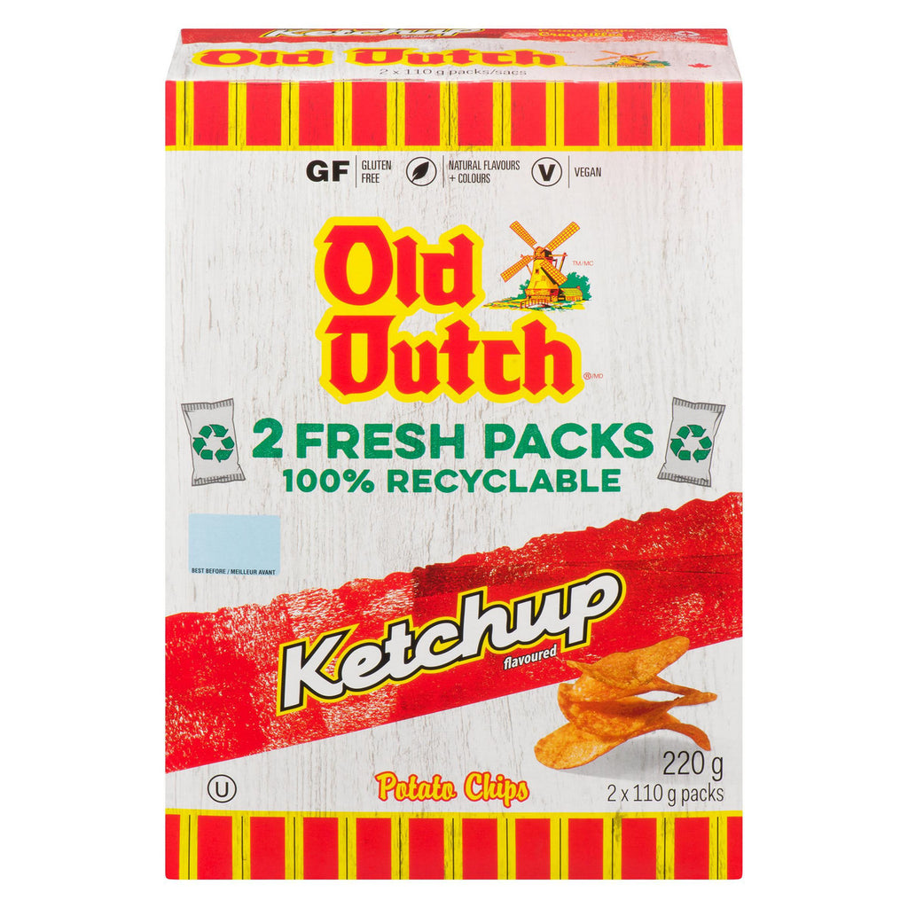 Old Dutch Ketchup Flavored Potato Chips (2 Pack) {Imported from Canada}