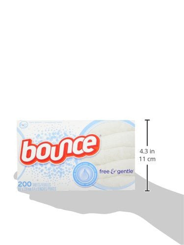 Bounce Fabric Softener Dryer Sheets Free & Gentle 200 Count {Imported from Canada}