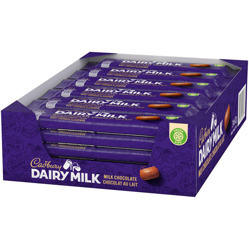 Cadbury Dairy Milk Chocolate - 24x42g {Imported from Canada}