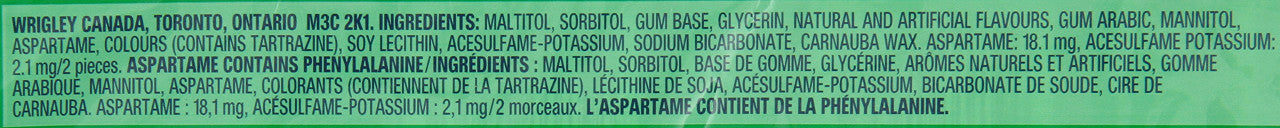 Excel White Sugar-Free Gum, Spearmint, 4-Pack {Imported from Canada}