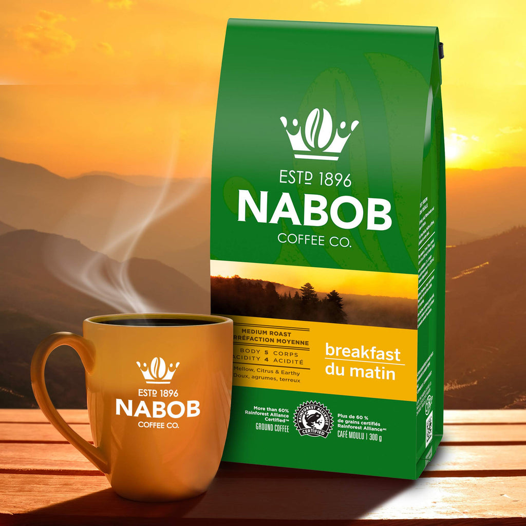 NABOB Breakfast Blend Ground Coffee, 300g/10.6 oz. (Pack of 6) {Imported from Canada}