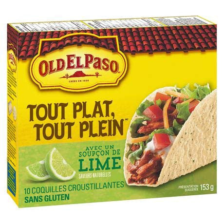 Old El Paso, Stand 'n Stuff Taco Shells, Hint of Lime, 153g/5.4oz., {Imported from Canada}