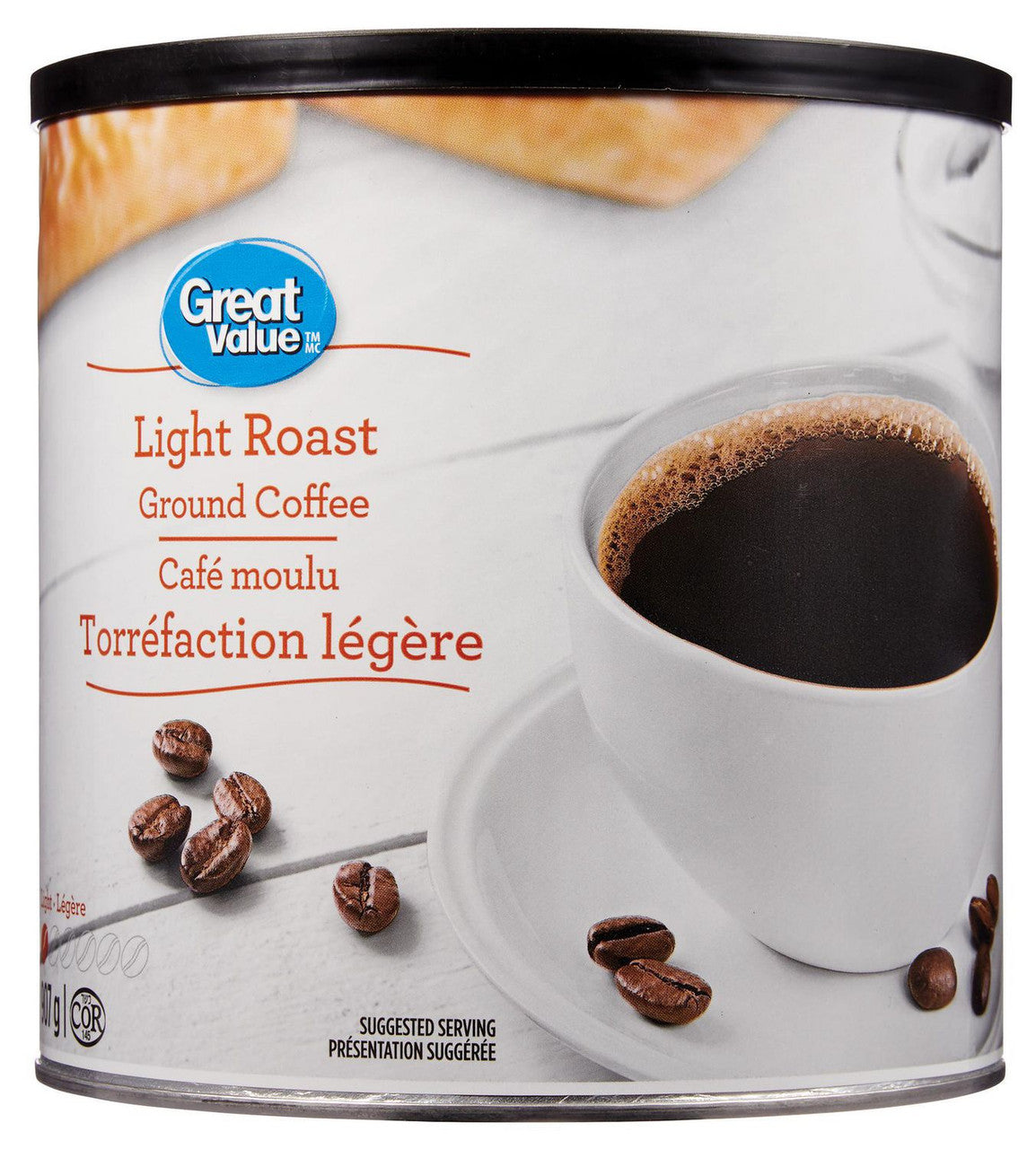 Great Value, Light Roast Ground Coffee, 907g/32oz., {Imported from Canada}